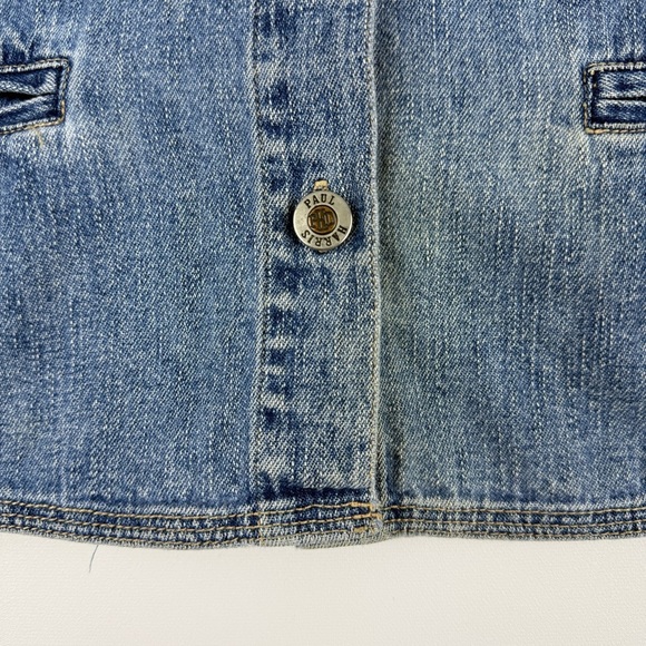 Vintage 90s Paul Harris Denim Women’s Medium Sleeveless Button-Up Jean Vest - Picture 4 of 5